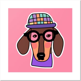 Pastel Dachshund Dog Lover Teckel Retro Posters and Art